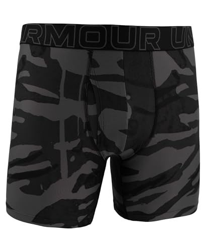 Under Armour Men's Performance Tech Boxerjock Brief Underwear,6" Inseam, Ultra-Soft, 1-Pack, Anthracite Print, 5X-Large