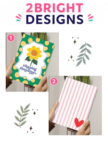 Image of DOODLE Daily Vibes A5 Notebook Set of 2 | Undated Planner, Ruled Journal | 160 Pages Each | 80 GSM Paper | Cute Stationery for Students, Professionals & Gifting