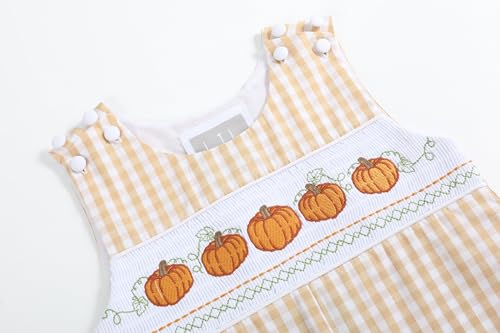 Baby Boys Light Blue Crosses Smocked Overalls3