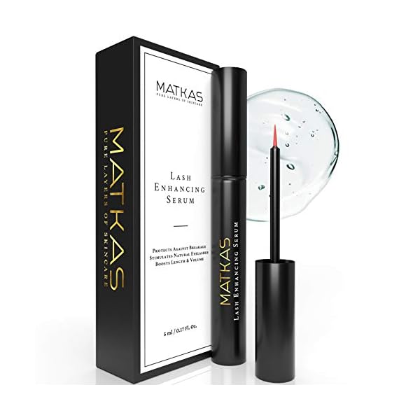 MATKAS Korean Gentle Lash Serum for Eyelash Growth - Eyelash Serum To Grow Lashes Stronger, Thicker, Healthier Eye Lash, Eyelash Growth Serum - Panthenol, Niacinamide, Amino Acids, Vitamin E, Peptides