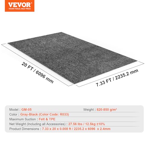 Vevor GARAGE FLOOR MAT 7.33 X 20 Garage Floor Mat, 7.5'X20' Waterproof Protection From Water,Snow thumb #7