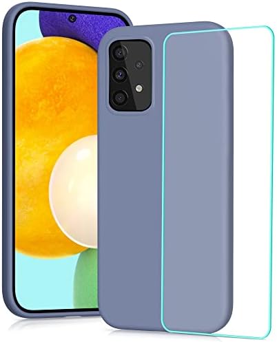 YATWIN Silicone Case for Samsung Galaxy A52s A52 5G with Screen Protector, Soft-Touch, Shockproof, DustProof, Antiskid Full Body Armour Phone Cover for Samsung Galaxy A52s A52 5G - Black