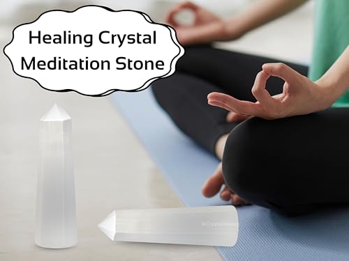 Image of Certified Selenite Crystal Tower Obelisk Point For Chakra