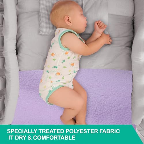 Image of Bumpers Waterproof Quick Dry Sheet for Baby| Bed Pad Extra Absorbent Washable Matress Protector| Baby Bed Protector Sheet for Toddler Children (Violet, Medium (100x70 cm))