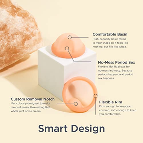 Saalt Menstrual Disc - Soft, Flexible, Reusable Medical-Grade Silicone - Wear 12 Hours - Removal Notch - Two Sizes - Menstrual Cup Or Tampon Alternative - Made In Usa - Lasts 10 Years (Coral, Small) #TOP1
