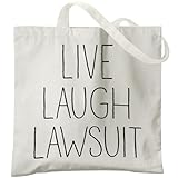 Veqzc Lawyer Gifts for Women Men, Live Laugh Lawsuit Lawyer Canvas ToteBag, Lawyer Tote Bag for Women,Lawyer Gifts, Lawyer Graduation Gifts