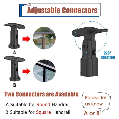 Poste de valla de vidrio negro anticaídas con soporte de metal estable para escaleras 4