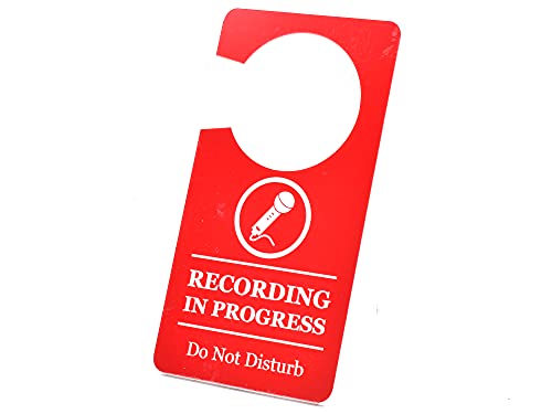 OriginDesigned Señal de grabación en progreso, no molestar - colgador de puerta, oficina en casa, escuela, lección, reunión, charla (rojo) Cover