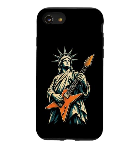 Guitar Statue of Liberty USA Rock Guitarist Gift Case for iPhone SE (2020) / 7/8
