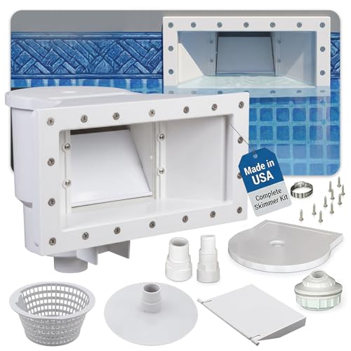 JED Pool Tools Above Ground Pool Skimmer - Made in USA Wide Mouth Thru-The-Wall Skimmer & Accessory Kit (45-430)