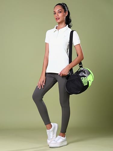 Image of TECHNOSPORT Womens Polyester Slim Fit Solid Half Sleeve Polo Matpiq T-Shirt with Techno Dry, Anti Static for Regular Use