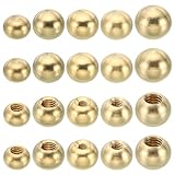 PATIKIL 20pcs M3/M4/M5/M6 Ball Thread Cap Nuts Knob, Brass Gold Light Fixture Screws Nut Lamp Decorative Screw...