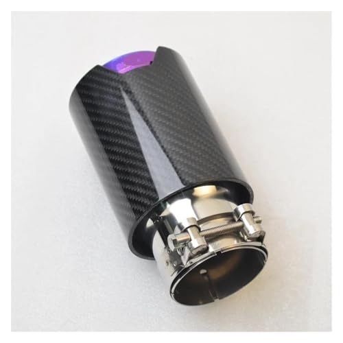 Silencieux d'échappement en fibre de carbone et inox violet, embout de finition luxe