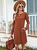 Naggoo Womens Long Sleeve Ribbed Knit Dresses Casu... #2