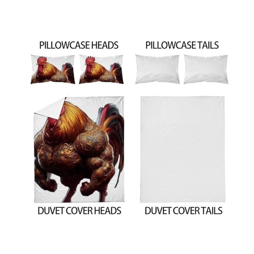 Housse de couette poulet lit double microfibre pour transformer la chambre des filles
