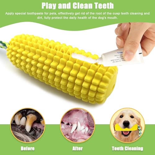 BITEFU 2 Stücksatz Hundespielzeug Set,Maiskolben Hundespielzeug unzerstörbar,für große Hunde,Aggressive Kauer,Plüsch-Kauspielzeug Der,Quietschend großer böser Wolf für kleine und mittlere Hunde