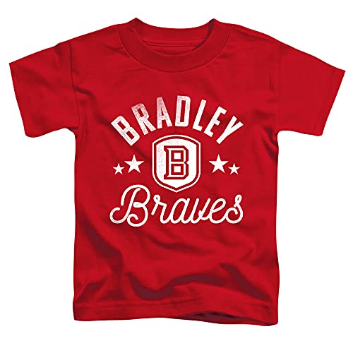 Bradley University Official Braves Unisex Toddler T Shirt,Red, 2