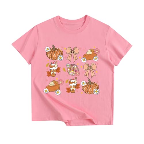 Toddler Girl Thankful Bow Shirt Give Thanks T-Shirt Disco Ball Pumpkin Pie Tees for 2 3 Years