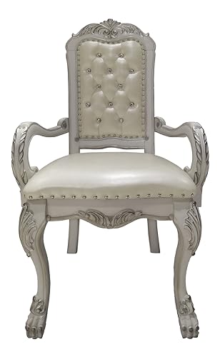 Sillón plegable blanco con estructura de madera miniatura 4