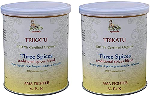 GOPALA AYURVEDA TRIKATU Capsules (USDA Certified Organic) Ayurvedic Herb Piper