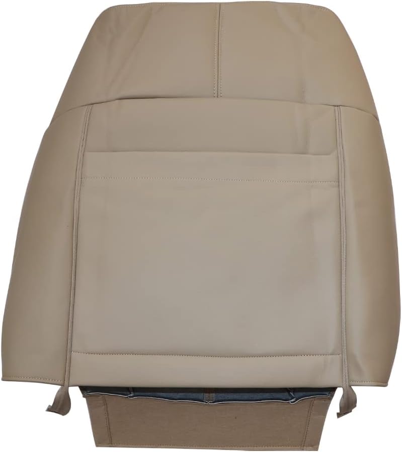 GXARTS Driver Side Top Lean Back Tan Replacement Seat Cover Compatible with Ford F250 F350 F450 F550 2011 2012 201320142015 2016 Lariat FX4 XLT with Leather 4X4 2WD Single Cab Quad Cab