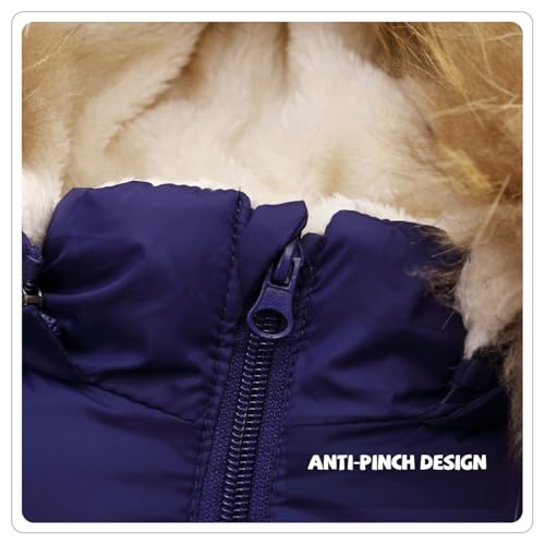 Image of Baby Boy Winter Coat Toddler Girl Hooded Puffer Jacket Fur Collar Down Outerwear