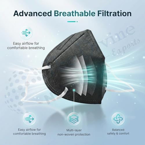 Image of Reusable & Washable Face Mask - Breathable Foldable Non-Woven Fabric Mask with Adjustable Ear Loops for Everyday Use, Comfortable Unisex Fit