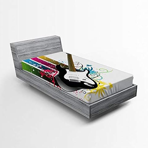 ABAKUHAUS Guitarra Sábana Elastizada, Bajo Floral Colorido Cover