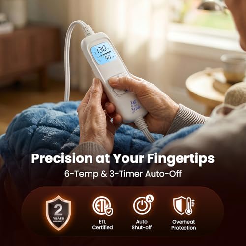 Image of BOB AND BRAD Heating Pad for Neck, Shoulders and Back, FSA Eligible HSA Eligible Electric Heat Pad, Edge-Weighted Design, Fast Heating, ETL Certified, Gift for Women Men 24 inchx33 inch