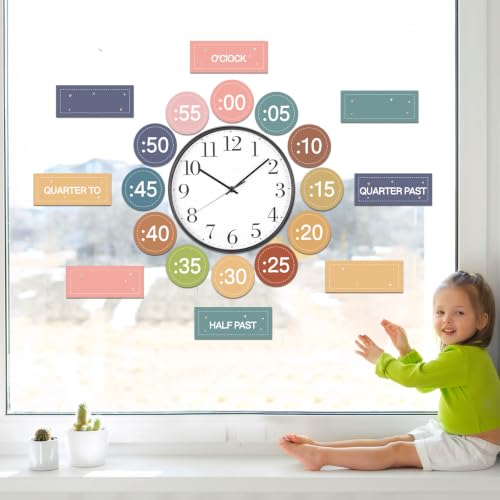 Reloj para aprender a decir la hora: kit de tablón de anuncios bohemio con números para aula 7