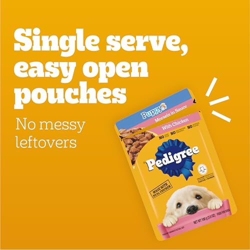 Pedigree Puppy Morsels Wet Dog Food Pouch, Variety, 3.5 oz, 8 Count, 2pack - image 5