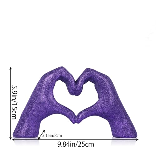 Estatua de Mano en Forma de Corazón Morado miniatura 2