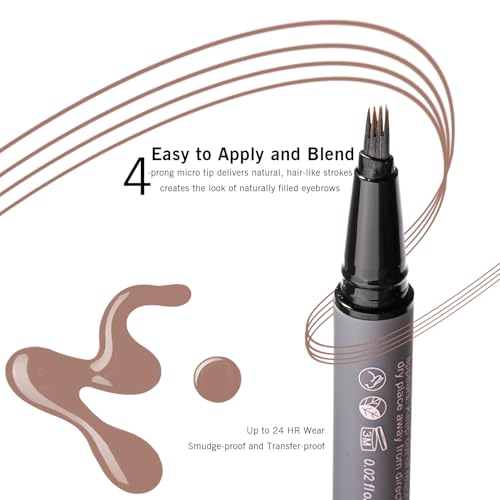 Image of Auburn Eyebrow Pencil with 4-Prong Micro-Fork Tip, Red Eyebrow Pen for Red Head, Create Hair-like Stroke for Natural Brows, 24H Long Wear, Smudgeproof YES.EYE DO (Rustic Red-Auburn)
