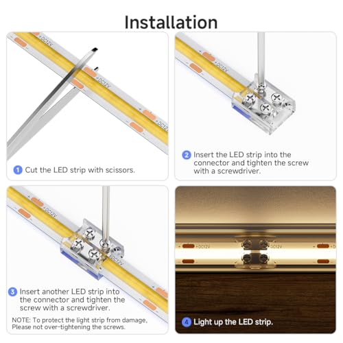 Tira LED COB 16.4FT 24V IP65 3000K CRI90+ con Conectores miniatura 4