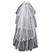 LUNA VOW Four-layer Bow Veil White Lace Wedding Bridal Veils With Comb Short Wedding Veil Elegant Bridal Accessories (White)