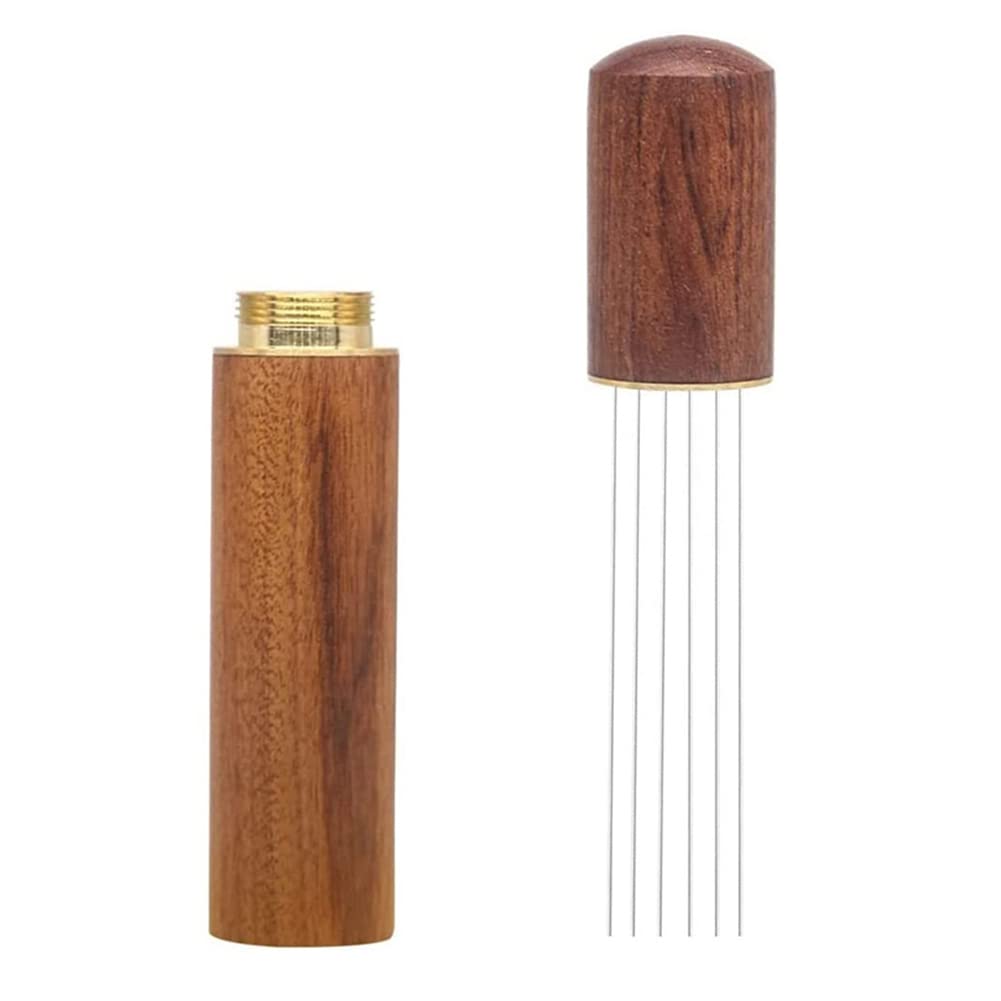 CTRLZS WDT Tool Espresso Coffee Stirrer Portable Espresso Distribution Tools,6 Needles Rosewood Color