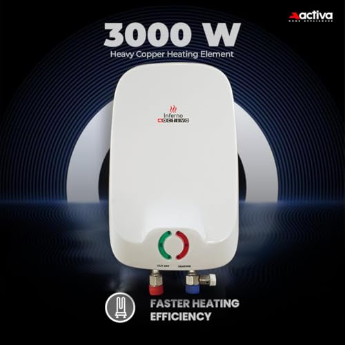 Image of ACTIVA Inferno 3L Instant Water Heater for Home | Automatic Electric Water Geyser | BEE 5-Star Rated | ISI Marked | Energy Efficient | 5 Safety Protections | 5-Year Warranty