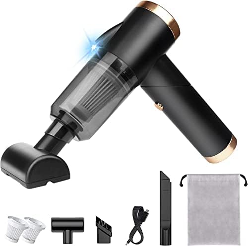 saimour Wireless Handheld Car Vacuum Cleaner - 90° Foldable Portable Vacuum Cleaner for Car, 9000PA Suction Cordless Car Vacuum, Rechargeable Mini Car Vacuum for Vehicle, Home and Office (Black)