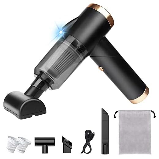 saimour Wireless Handheld Car Vacuum Cleaner - 90° Foldable Portable Vacuum Cleaner for Car, 9000PA Suction Cordless Car Vacuum, Rechargeable Mini Car Vacuum for Vehicle, Home and Office (Black)