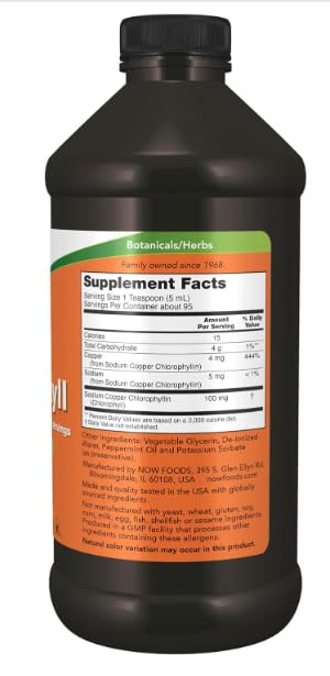 Super concentrato, clorofilla liquida, aroma naturale di menta, 473 ml,