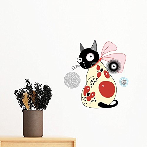 Sticker mural chat au design amovible et repositionnable sans traces - 2
