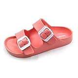 Asverd Kids Sandals Arch Support Double Buckle Slides Adjustable EVA Flat Footbed Sandal Comfort...