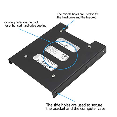 Phituoda 4Pcs 2.5" To 3.5" Ssd Hdd Hard Disk Drive Bays Holder Metal Mounting Bracket Adapter With Screws & Screwdriver For Pc #TOP5