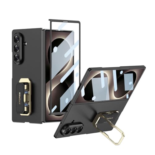 ���d�� �X�}�z�P�[�X Galaxy Z Fold8 5G �p�̃P�[�X �܂肽���ݎ� �����O�t�� �X�^���h�@�\ �y�� PC&�����K���X �X�}�z�ی�P�[�X �Ռ��h�~�J�o�[ �w�ʃJ�o�[[as-nx2763][�u���b�N]