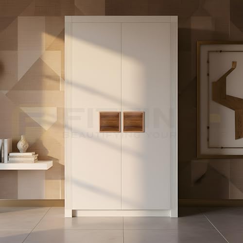 Image of 4 Inch Square Cabinet Handle PVD Rose Gold Wood Finish Aluminium & Wood Pulls for Wardrobe, Kitchen Cabinets, Drawers, Cupboards & Furniture Doors - | Model-1339, Pack of 8 |