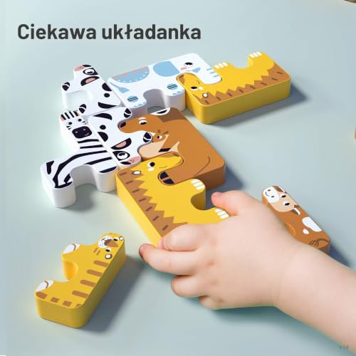 Gry w stosy Zabawki dla dzieci Montessori Zwierzę Równoważenie Bloki Gry Układanie Edukacyjne Małe Zabawki budowlane Wysokie dla 3-6 lat Dzieci Niemowlęta Dorośli Chłopcy Dziewczęta 15 sztuk