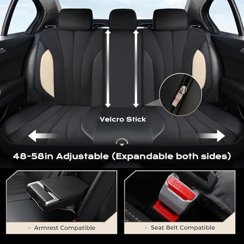 Image of Coverado Car Seat Covers Full Set, Waterproof Automotive Seat Protectors 5 Seats,Beige Driver Protectors Universal Fit for SUVs, Trucks, Sedans,Car Accessories