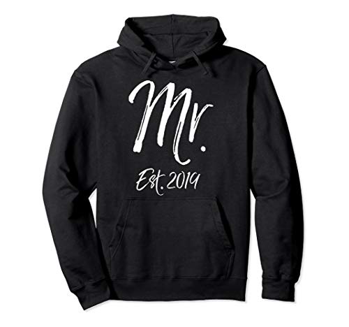 Matching Husband & Wife Wedding Gift for Men Mr. Est. 2019 Pullover Hoodie