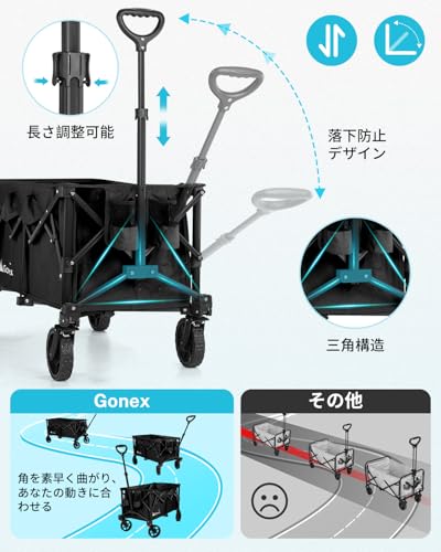Gonex Gonex ポータブルカート 大容量200L 高耐荷重160kg の商品画像 4