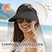 Sukeen Wide Brim Sun Visor Hat for Women Men,UPF50+ Seamless Sun Hats Foldable Ponytail Beach Hats for Daily Outdoor Sport Black
